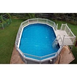 Vinyl Works Of Canada - Resin Above Ground Pool Fence Kit, 3 Sections -Swimline Shop Premium 24in Resin Above Ground Pool Fence Kits 4