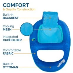 Swimways - Spring Float Recliner, Blue -Swimline Shop Spring Float Recliner Blue 3
