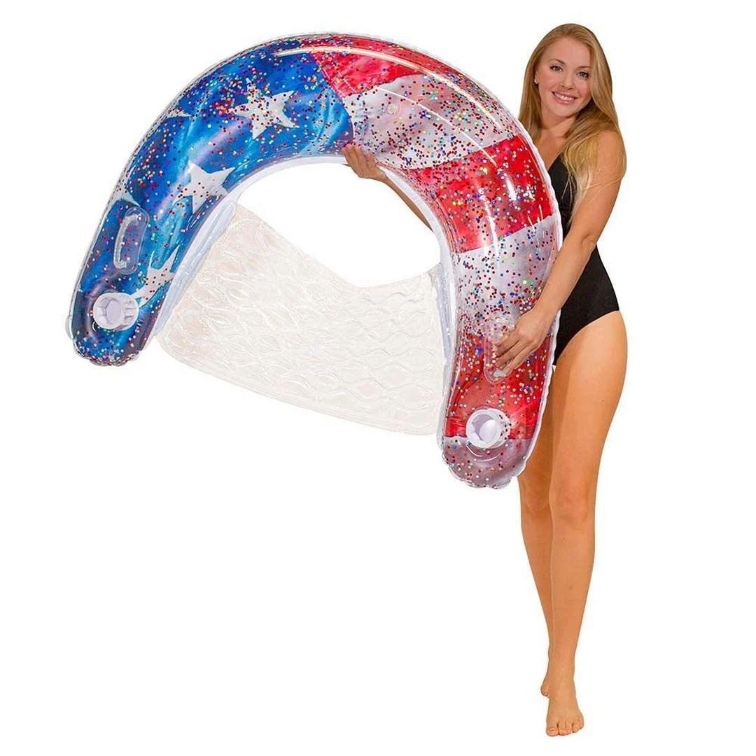 Pool Candy - Stars & Stripes Inflatable Glitter Sun Chair 2 Pool Candy - Stars & Stripes Inflatable Glitter Sun Chair - Image 2