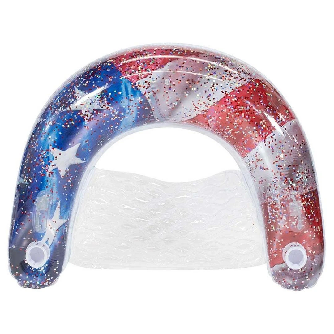 Pool Candy - Stars & Stripes Inflatable Glitter Sun Chair 1 Pool Candy - Stars & Stripes Inflatable Glitter Sun Chair