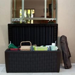 Keter - Sumatra Brown 135 Gallon Deck Box -Swimline Shop Sumatra Brown 135 Gallon Deck Box 3