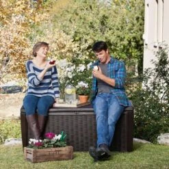 Keter - Sumatra Brown 135 Gallon Deck Box -Swimline Shop Sumatra Brown 135 Gallon Deck Box 4