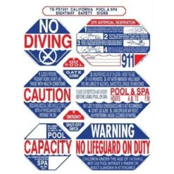 Traffic Graphix - TGPS1001 40" X 48" 8-in-1 California Pool & Spa Sign